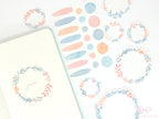 Watercolor Floral Art Washi Paper Deco Stickers Set