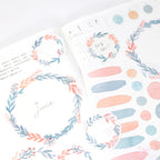 Watercolor Floral Art Washi Paper Deco Stickers Set