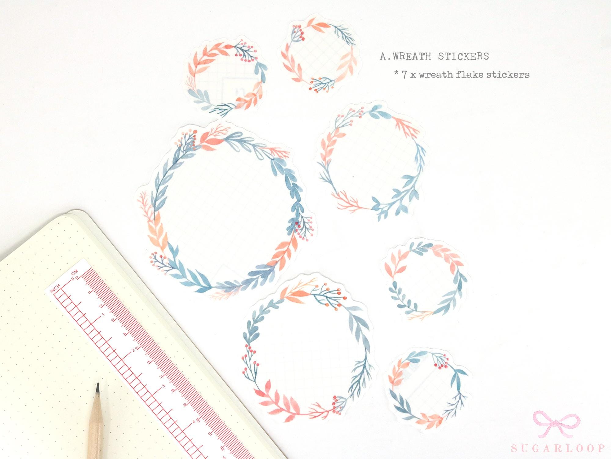 Watercolor Floral Art Washi Paper Deco Stickers Set