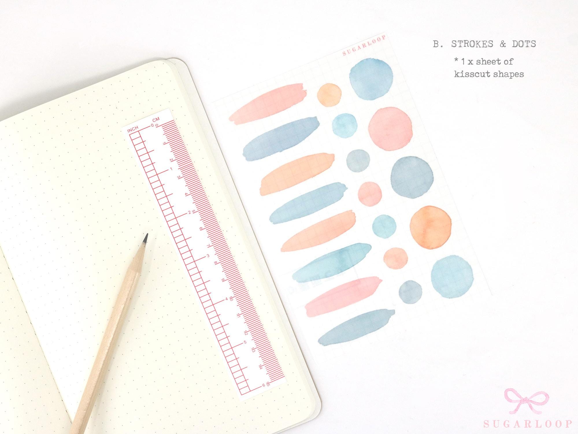 Watercolor Floral Art Washi Paper Deco Stickers Set
