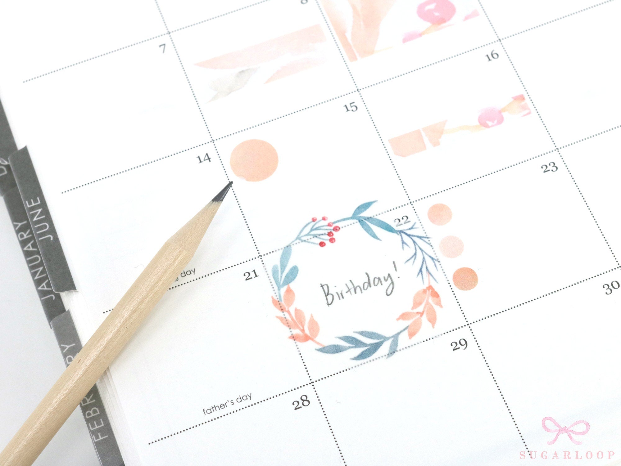 Watercolor Floral Art Washi Paper Deco Stickers Set