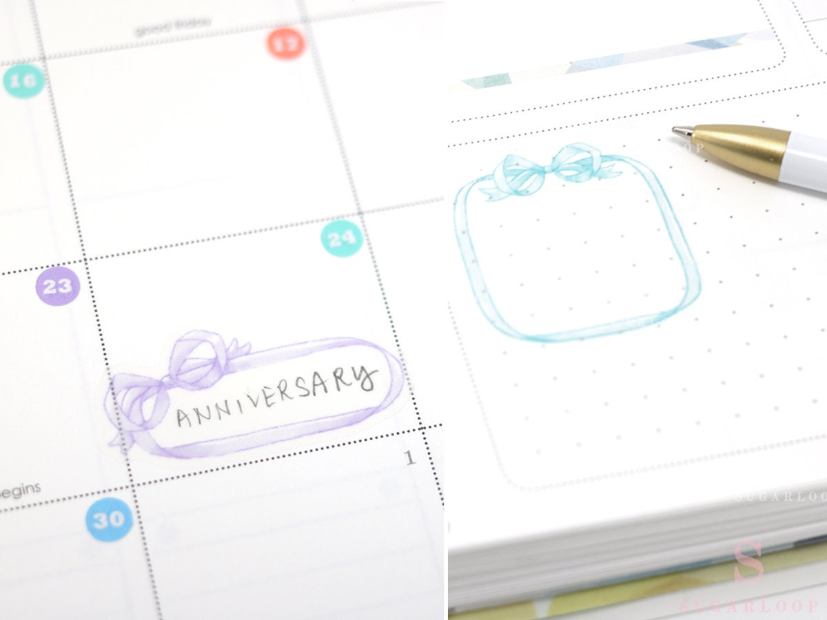 Rainbow Bow Frames for Planners and Bujo Journals