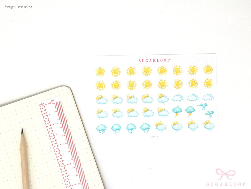 Watercolor Weather Planner Sticker Sheets