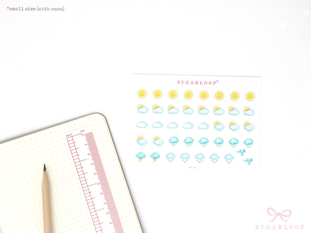 Watercolor Weather Planner Sticker Sheets