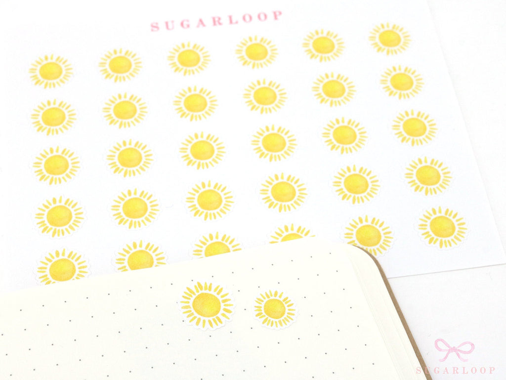Sunny Watercolor Weather Planner Stickers
