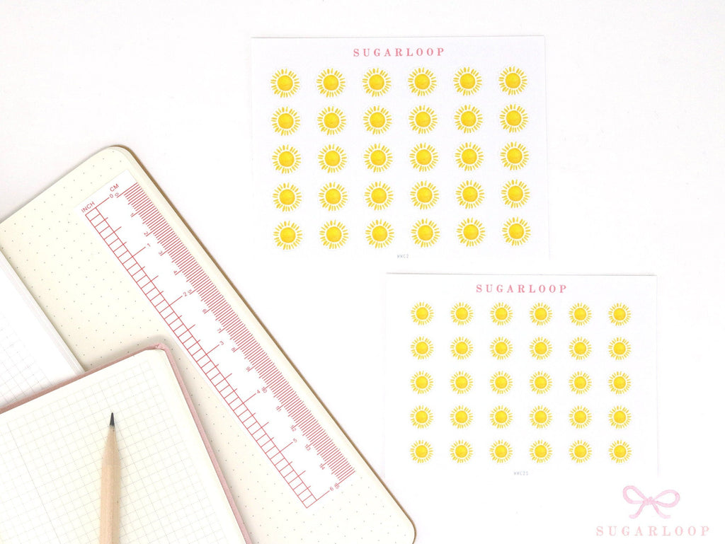 Sunny Watercolor Weather Planner Stickers