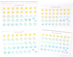 Sunny Watercolor Weather Bujo Planner Stickers