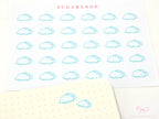 Cloudy Watercolor Weather Bujo Planner Stickers