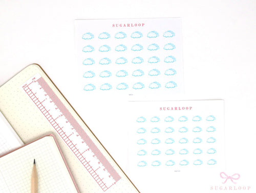 Cloudy Watercolor Weather Bujo Planner Stickers