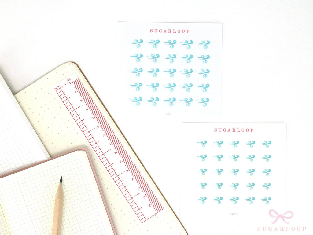 Windy Watercolor Weather Bujo Planner Stickers