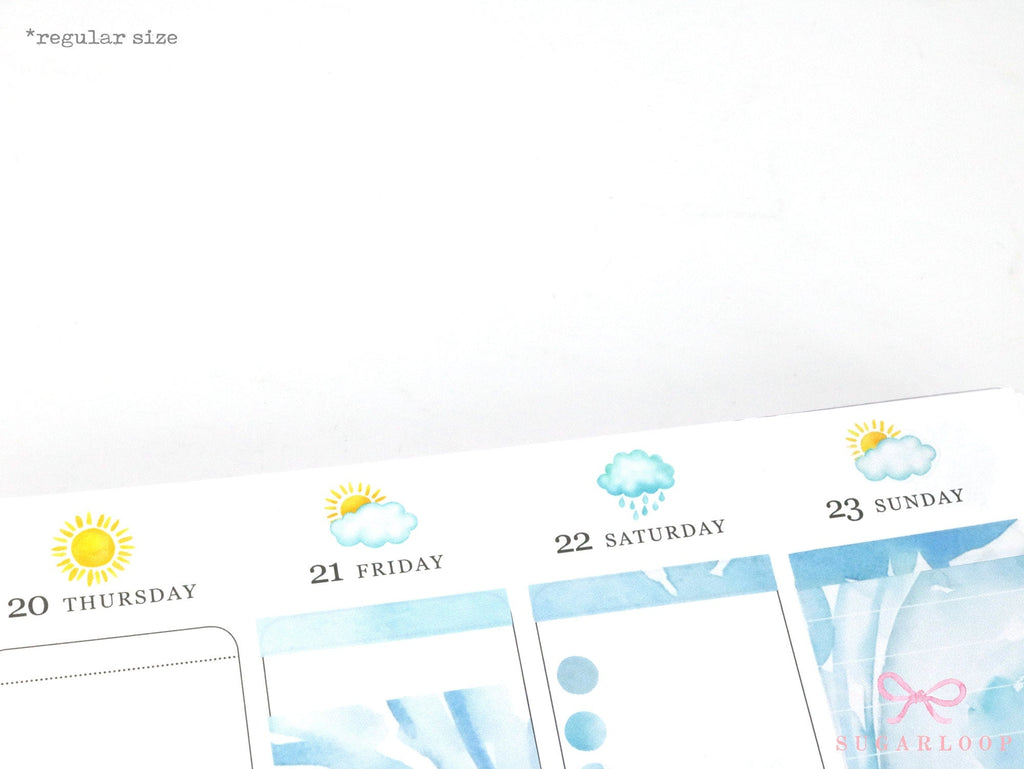 Windy Watercolor Weather Bujo Planner Stickers