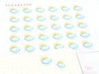 Scattered Showers Watercolor Weather Bujo Planner Stickers