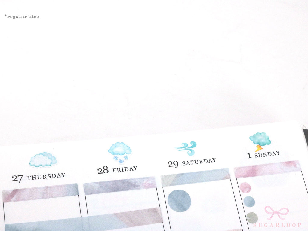 Scattered Showers Watercolor Weather Bujo Planner Stickers