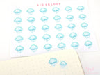 Rain Watercolor Weather Bujo Planner Stickers