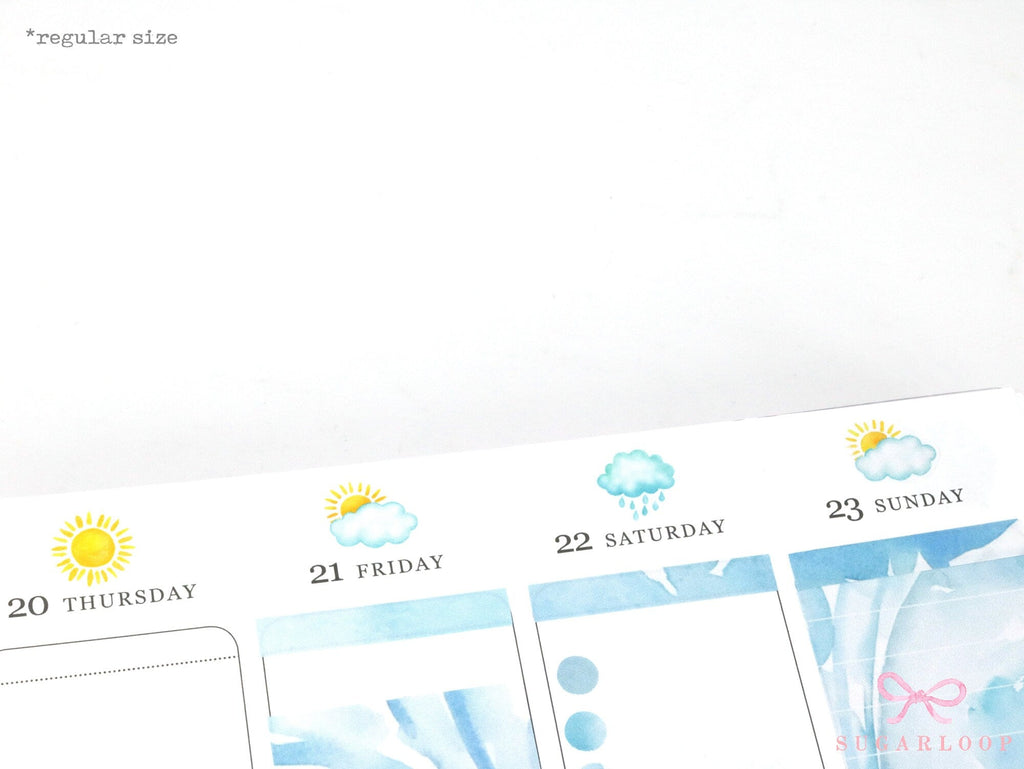 Rain Watercolor Weather Bujo Planner Stickers