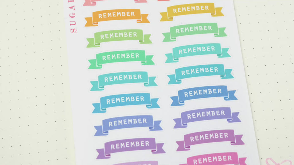 Remember Planner and Journal Sticker Header Labels