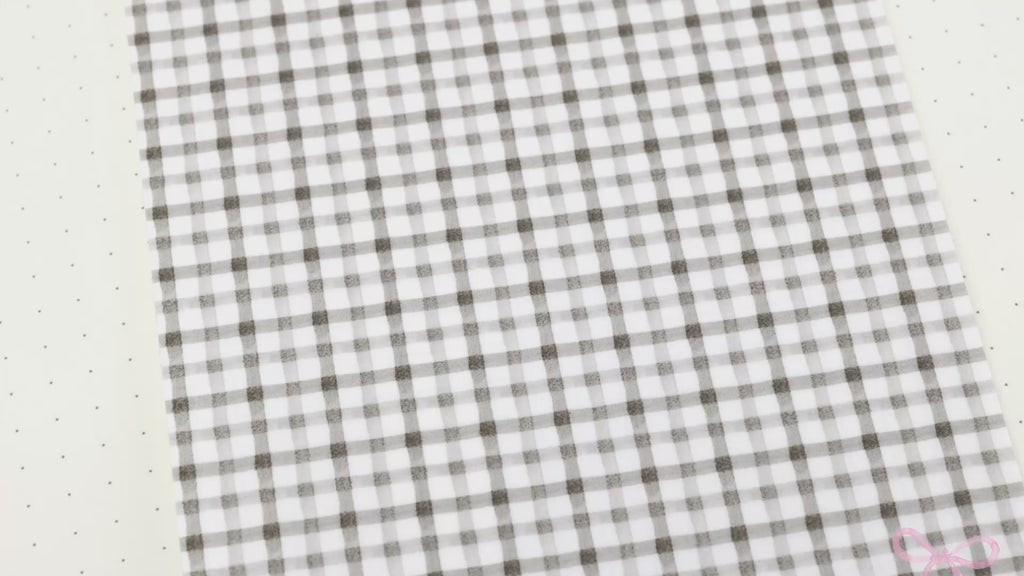Washi Paper Printed Pattern Sheet for Planners and Journals: Grey Gingham Plaid