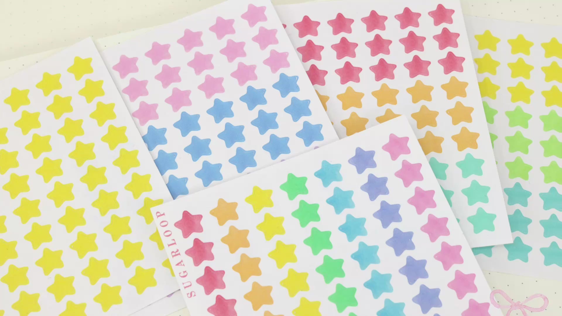 Stars Planner and Journal Stickers: Journaling Checklist Watercolor (8mm)