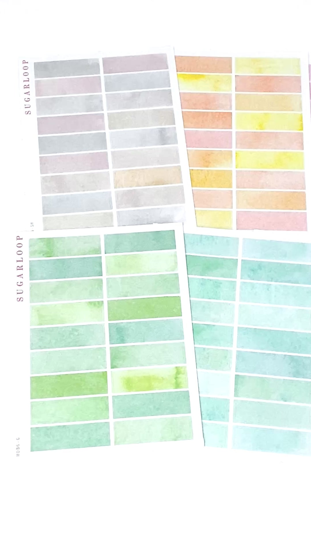 Hobonichi Cousin One Hour Hourly Time Block Stickers: Weekly  Writable  Watercolor