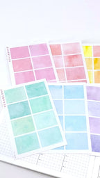 Hobonichi Cousin Three Hour Hourly Time Block Stickers: Weekly  Writable  Watercolor