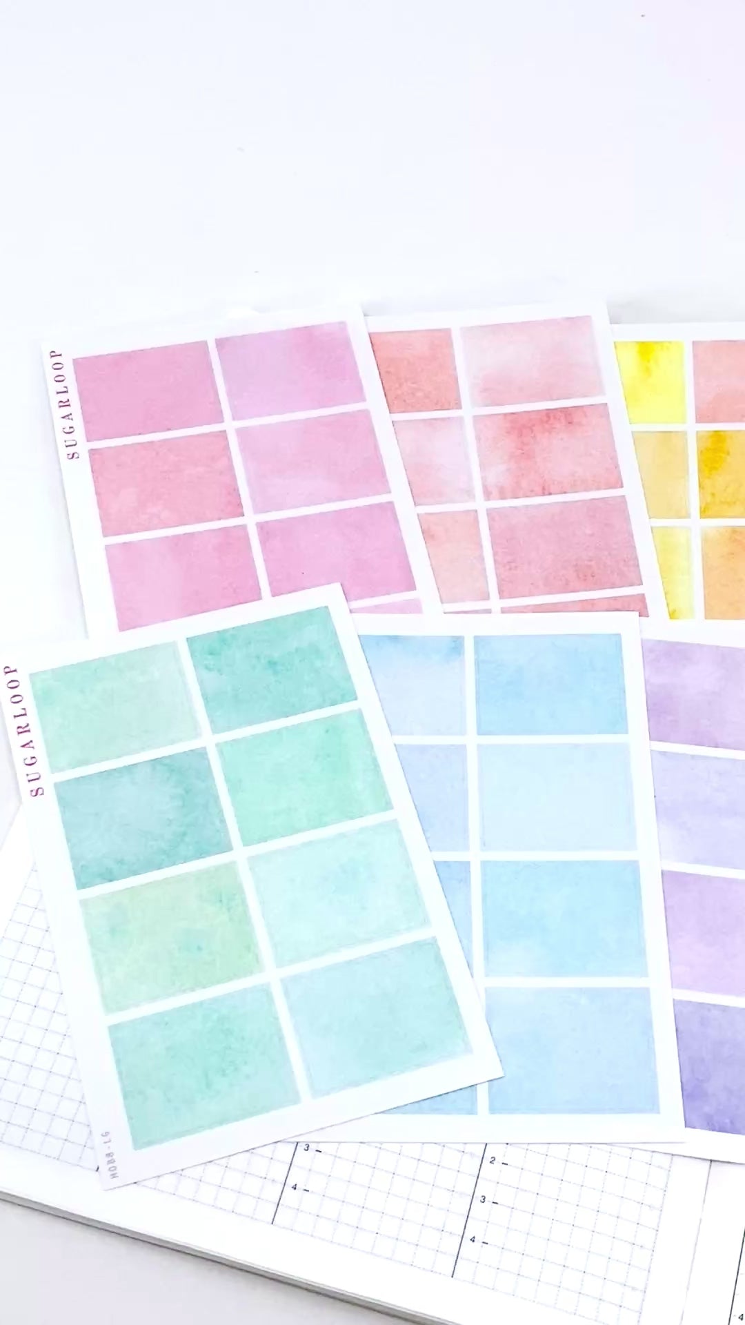 Hobonichi Cousin Three Hour Hourly Time Block Stickers: Weekly  Writable  Watercolor
