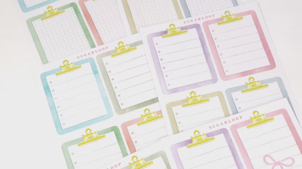 Clipboard Planner and Journal Stickers: Journaling, Color Code, Checklists, Bullet Points, Tasks, Lists