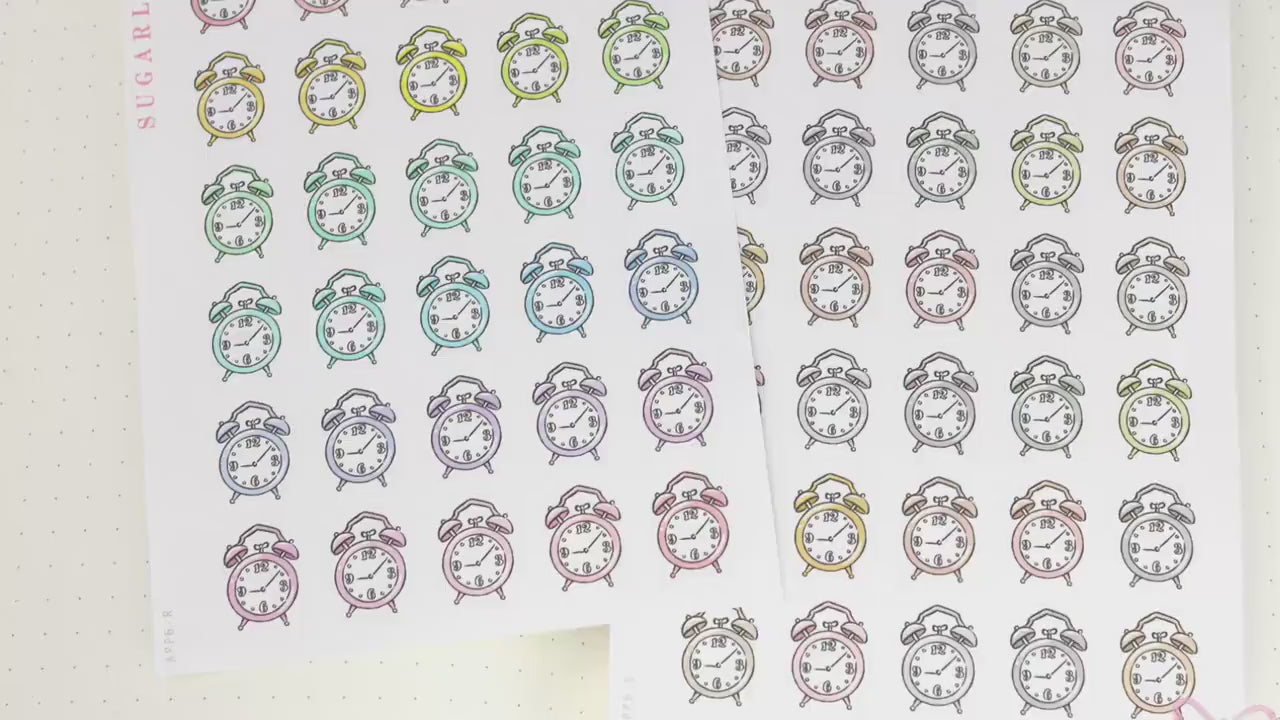 Time Alarm Clock Bujo & Planner Stickers